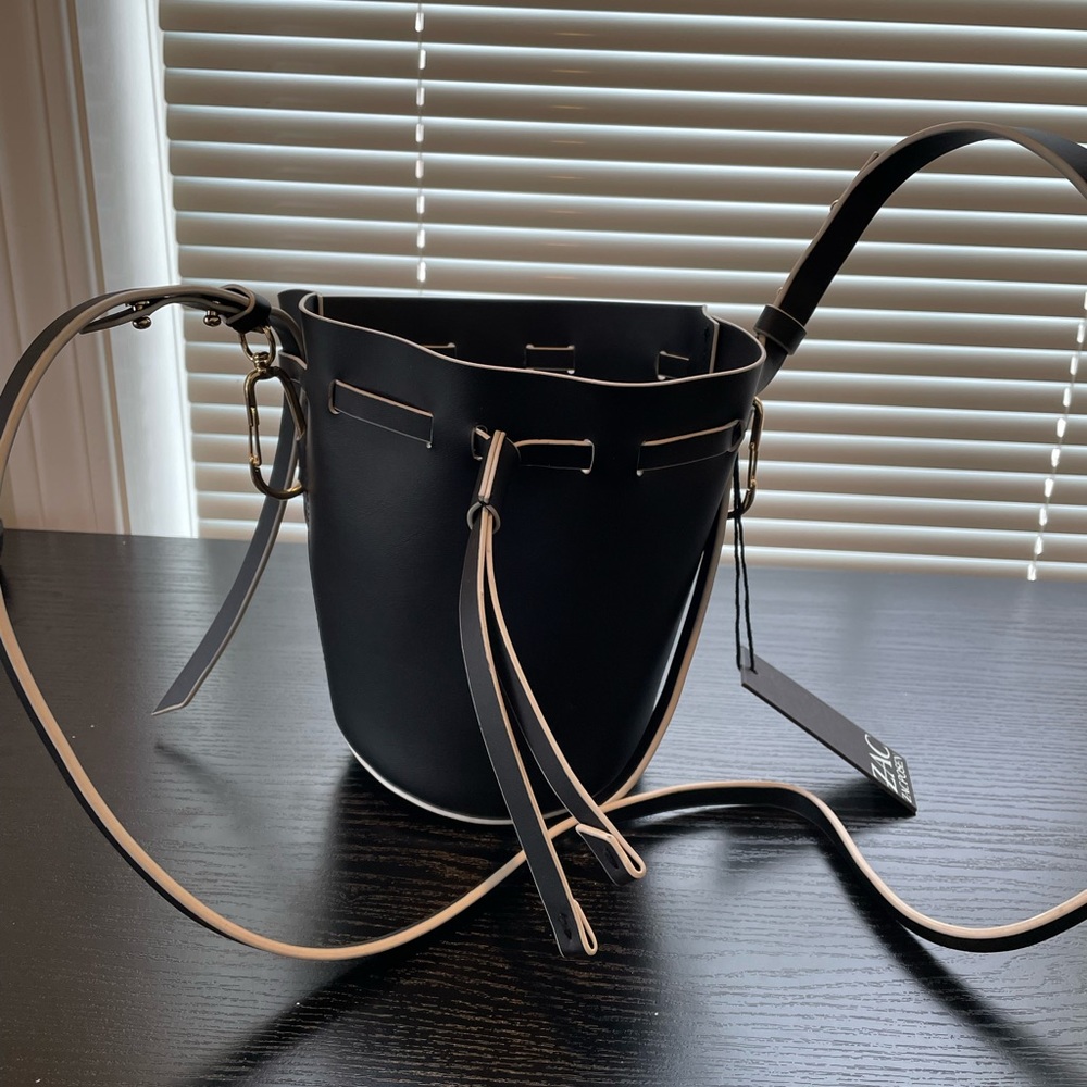 ZAC Zac Posen Belay Black Mini Shoulder Bucket Bag New